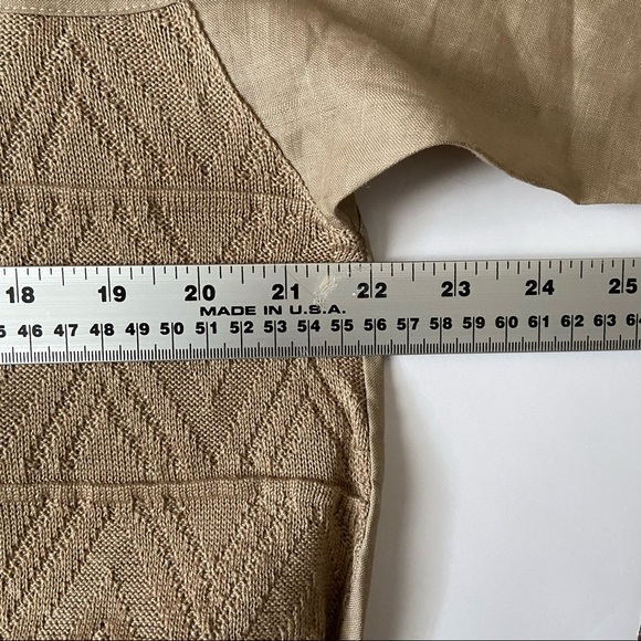 Mens Beige Ramie Polo Shirt size 38 - Picture 6 of 7